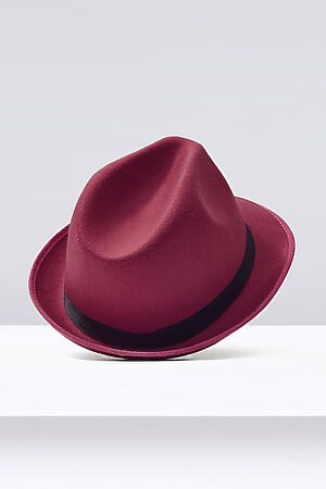 Шляпа мужская шляпа фетровая шляпа-трилби демисезонная "Джонни Д" Nothing Shop (Бордовый, черный,) 300607 #302955