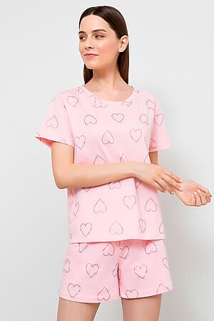 Пижама MARK FORMELLE (Сердца глиттером на розовом) 21-10885ПП-0 #407939