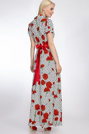 Платье TUTACHI (Белый/Горох/Цветы) 4419 #51039