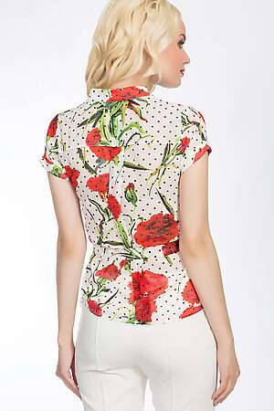 Блуза TUTACHI (Белый/Горох/Цветы) 4408 #52172