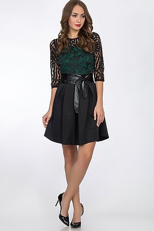 Платье TUTACHI (Черно-зеленый) 4378 #52413