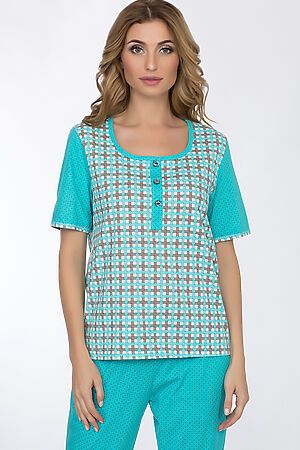 Пижама (блуза+бриджи) Старые бренды (Бирюза) КД-063 #55525