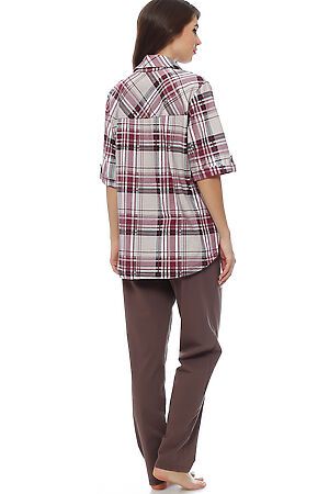 Костюм (блуза+брюки) Старые бренды (Бордовая клетка) КБ-70 #60366