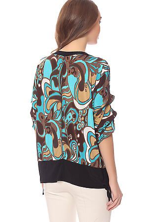 Блуза TUTACHI (Бирюзовый/Коричневый) 148 #61710