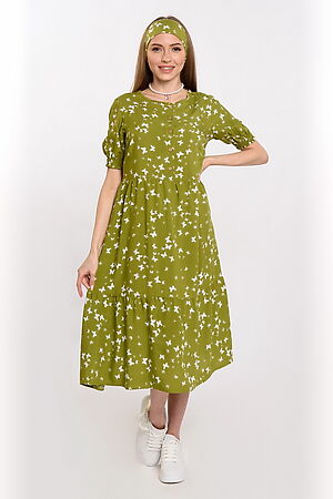 Платье BRASLAVA (Зеленый, белый) 5940/02 #645231