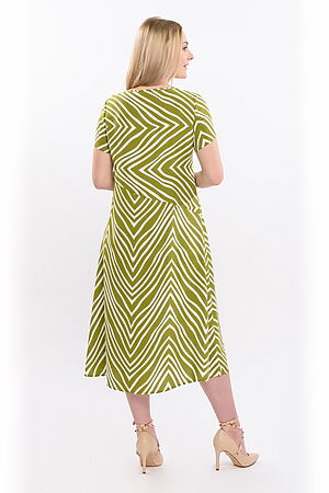Платье BRASLAVA (Зеленый лайм, белый) 5935/01 #649541