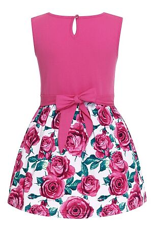 Платье АПРЕЛЬ (Ярко-розовый12+розы на белом) #655746