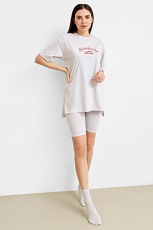 Комплект женский (футболка, шорты) MARK FORMELLE (Св.серый меланж +печать) 21-11260ПП-0 #673980