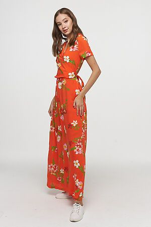 Платье VAY (Ярко-оранжевый цветы) 211-3639-Ш75 #676799