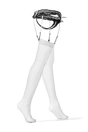 Комплект белья "Эммануэль": трусики с разрезом и чулки LE CABARET (Черный, белый, кремовый) 292553 #678529
