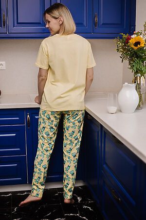 Пижама Старые бренды (Светло-желтый + кактусы) ЖП 024 #682661