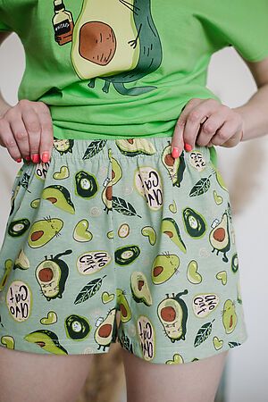 Пижама Старые бренды (Авокадо на салатовом (кот)) ЖП 022 #682689