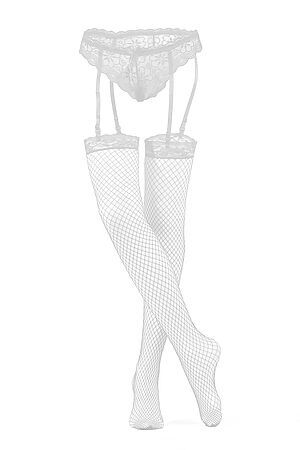Комплект белья "Федра": трусики с подвязками и чулки LE CABARET (Белый) 292569 #684297