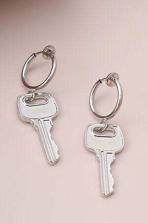 Серьги-клипсы "Ключи от сейфа" MERSADA (Серебристый,) 300771 #686923
