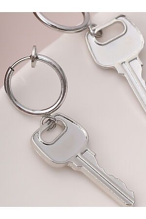Серьги-клипсы "Ключи от сейфа" MERSADA (Серебристый,) 300771 #686923