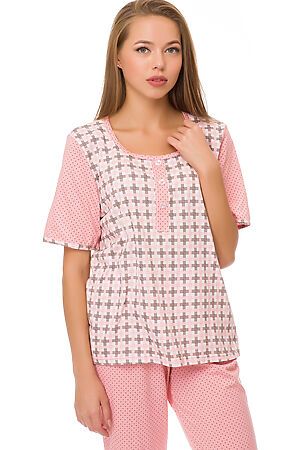 Пижама (блуза+бриджи) Старые бренды (Розовый/горох) КД-063 #69084