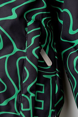Куртка CROCKID SALE (Черный, ярко-зеленые волны) #691956