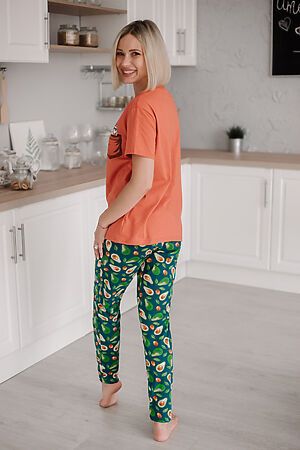 Пижама Старые бренды (Терракотовый + авокадо) ЖП 024 #692125