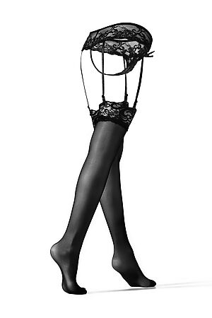 Комплект белья "Все о Еве": трусики с подвязками и чулки LE CABARET (Черный) 292521 #693445