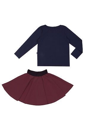 Комплект (джемпер+юбка) АПРЕЛЬ (Темно-синий+бордовый) #693635