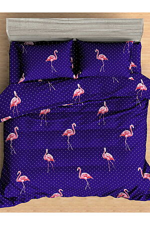 Комплект постельного белья Евро AMORE MIO (Темно-синий/розовый) 24647 #695321