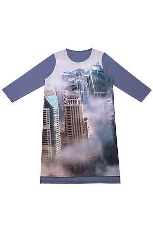 Туника  АПРЕЛЬ (Дубаи в тумане+синий) #697989
