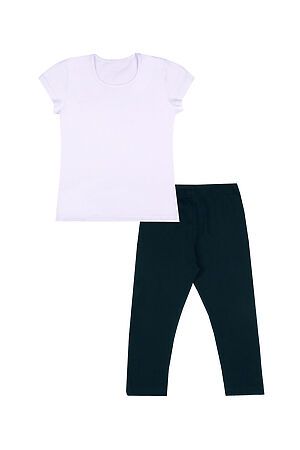 Комплект (футболка+бриджи) АПРЕЛЬ (Белый+темно-синий77) #699498