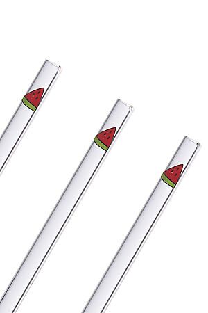 Набор 5 стеклянных трубочек "Тутти Фрутти" MERSADA (Прозрачный, красный, зеленый,) 297317 #703354