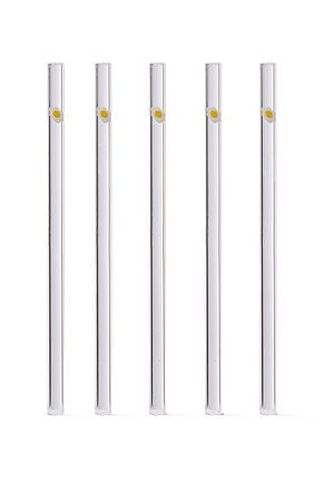 Набор 5 стеклянных трубочек "Тутти Фрутти" MERSADA (Прозрачный, желтый, белый,) 297316 #703356