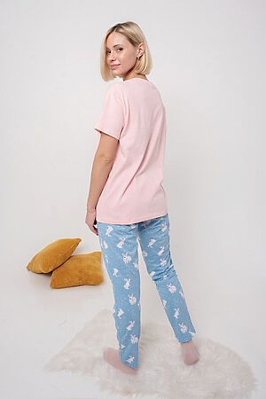 Костюм (туника+брюки) Старые бренды (Розовый+зайцы) ЖП 024 #712085