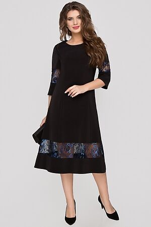 Платье BELLUCHE (Чёрный, Тёмно - синий) ПГИ3110-09 #713402