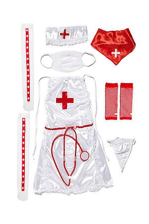 Комплект медсестры, доктора, врача Эликсир Страсти LE CABARET (Белый, Красный) 201135 #714073
