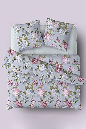 Комплект постельного белья Евро TEIKOVO (Голубой, Розовый, Зелёный) 721830 #714363