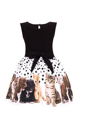 Платье АПРЕЛЬ (Черный+котята и щенята) #715428