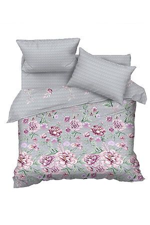 Комплект постельного белья 1,5-спальный TEIKOVO (Серый, Лиловый) 722436 #715866