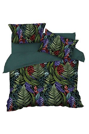 Комплект постельного белья 1,5-спальный TEIKOVO (Зелёный, Фиолетовый, Красный) 743551 #715889