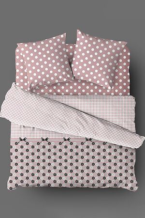 Комплект постельного белья Евро TEIKOVO (Розовый, Серый, Чёрный) 741956 #716790