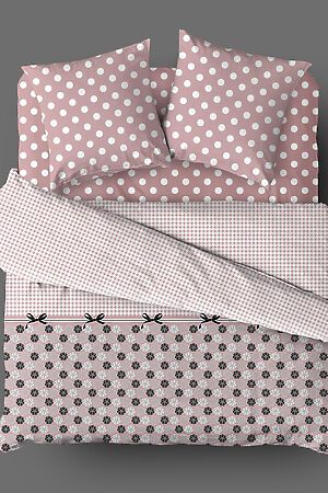 Комплект постельного белья Евро TEIKOVO (Розовый, Серый, Чёрный) 727092 #716885