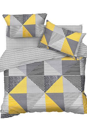 Комплект постельного белья Евро TEIKOVO (Жёлтый, Серый) 722288 #718283