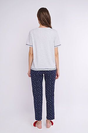 Костюм (футболка+брюки) CLEVER (Меланж св.серый/т.синий) LP11-933/2 #727543