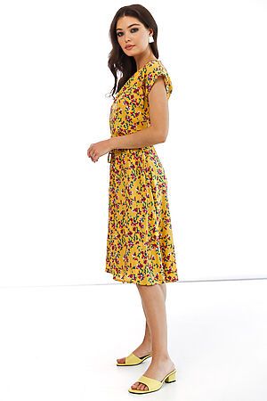 Платье LADY TAIGA (Горчица/Цветы) П2314 #728812