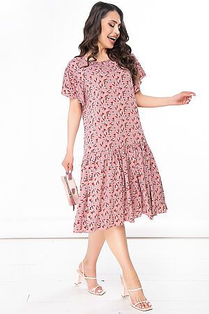Платье LADY TAIGA (Цветы на розовом) П2383 #728865