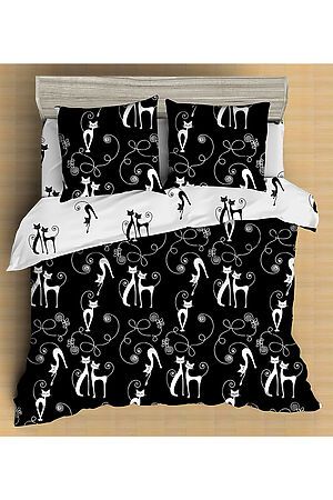 Комплект постельного белья 2-спальный AMORE MIO (Черный/белый) 31457 #729433