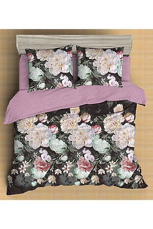 Комплект постельного белья Евро AMORE MIO (Серый/розовый/сиреневый) 31455 #729811