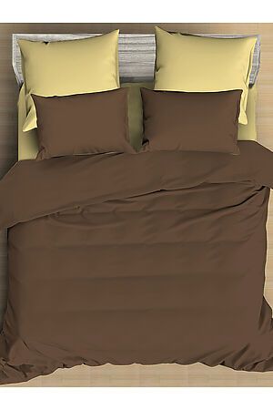 Комплект постельного белья 1,5-спальный AMORE MIO (Светло-коричневый/желтый) 24902 #730187