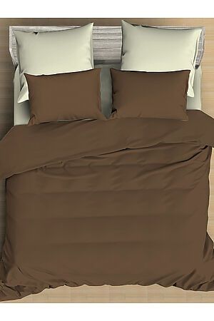 Комплект постельного белья 1,5-спальный AMORE MIO (Коричневый/светло-зеленый) 24907 #730189