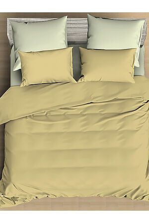 Комплект постельного белья 2-спальный AMORE MIO (Желтый/светло-зеленый) 24913 #730235
