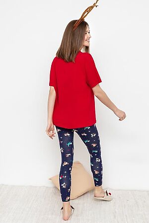 Пижама (футболка, леггинсы) MARK FORMELLE (Красный +собачки на т.синем) 22-15571ПП-5 #735006
