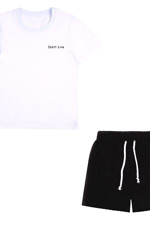 Костюм (футболка+шорты) АПРЕЛЬ (Белый+черный) #736263