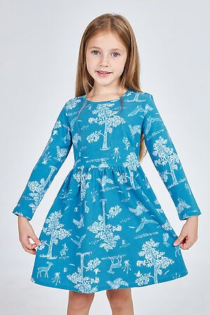 Платье KOGANKIDS (Голубой набивка лес) 341-240-33 #736456